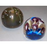 Two modern art glass paperweights