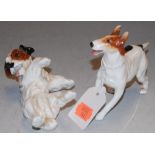 A Royal Doulton figure of a terrier, in standing pose; together with one other (2)