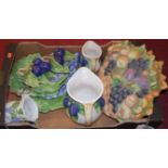 A box of miscellaneous Italian ceramics, to include wall plaques, graduated jugs etc