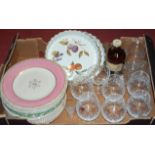 A box of miscellaneous china and glassware, to include Royal Worcester Evesham oven-to-table