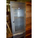 A pair of polished steel side cabinets, width 46cm