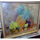 Audrey Rothwell - Tropical fruit, oil on canvas, signed and dated lower left 1868, 50 x 60cm, and
