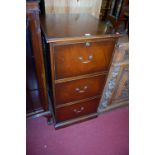 A reproduction mahogany three drawer office filing chest, width 53cm