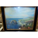 Early 20th century school - Pair; Coastal scenes, oils, unsigned, each 40 x 50cm