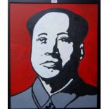 Contemporary school - Chairman Mao, acrylic on artist board, 60 x 50cm