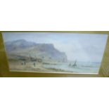 L Lewis - Coastal scene, watercolour, signed and dated lower right '92, 24 x 53.5cm