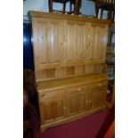 A modern pine kitchen dresser, width 157cm