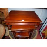 Assorted occasional furniture, to include nest of tables, Moorish hardwood table, pine corner shelf,