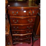 A reproduction mahogany serpentine chest, width 50.5cm