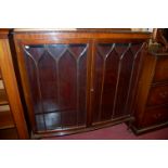 An early 20th century mahogany bow front china display cabinet, width 122cm