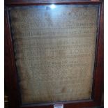A William IV needlework, verse and alphabet sampler, by Sarah Clark Shannon, dated 1835, 30 x 23cm