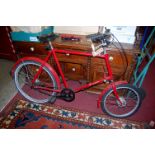 A Pashley red painted bicycle with Brooks adjustable seat