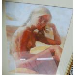 David Bentley - The Swedish girl, gouache, signed with monogram, 39 x 28cm; Frankie - Female nude,