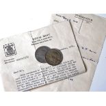 Great Britain, 1948 split half-crown, with letter from the Royal Mint explaining the defect,