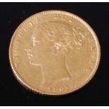 Great Britain, 1865 gold full sovereign, Victoria young head, rev.