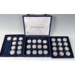 Collection of 33 silver proof five pound coins,