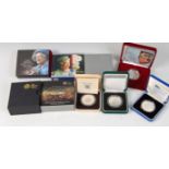 Nine various cased silver proof coins, to include 2013 Royal Birth five pound,