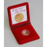 Great Britain, cased 1980 gold proof half sovereign, Elizabeth II second bust,