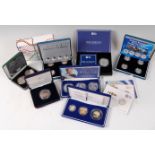 Eleven various cased silver proof coins and coin sets,