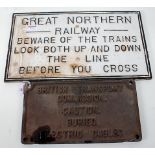 Cast iron sign ''British Transport Commission...