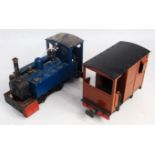 A nicely made 32mm scale spirit fired 0-4-0 locomotive finished in blue and black together with a