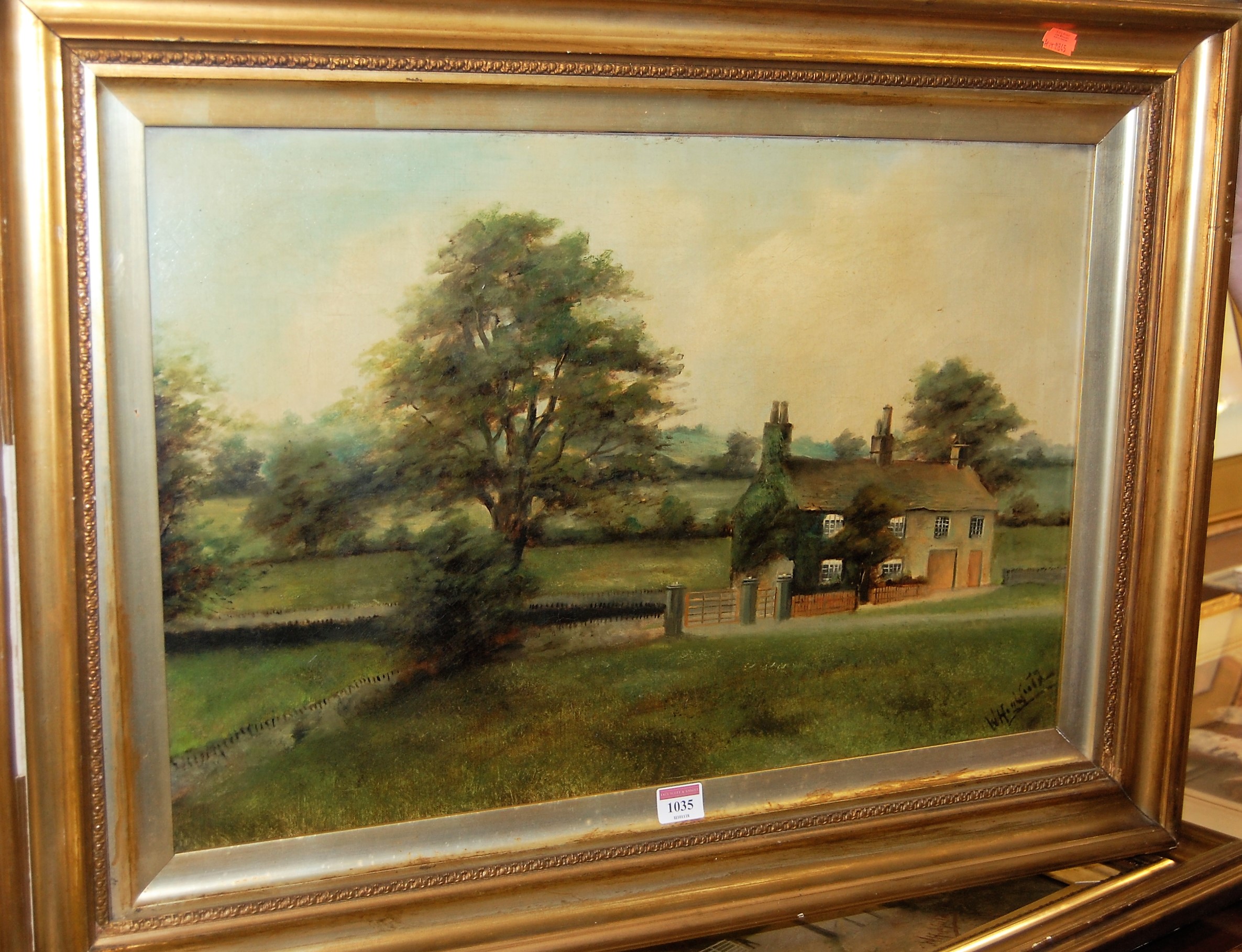 W. Highfield - Pair; The Toll Bargate, and Stone House in a landscape, oil on canvas, each signed