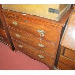 A 19th century mahogany and crossbanded squarefront chest of three long drawers, width 92cm