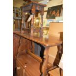 A 17th century style oak joint stool; together with an oak low coffee table (2)