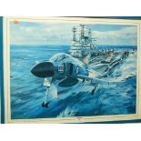 After Michael Turner - Royal Navy Phantom aircraft taking off from HMS Ark Royal, poster print