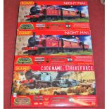 Three boxed Hornby incomplete 00 gauge train sets to include code names Strike Force and Nightmail