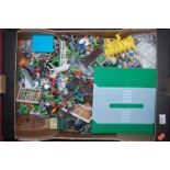 One tray containing a qty of mixed Britains and plastic and Lego toys & models to include various