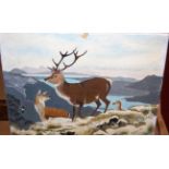 H. Doust - Deer above Lochalsh, oil, 30 x 40cm; and three other amateur oils (4)