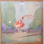 Eve M.S. Guthrie - The Ballerina, watercolour, signed lower left, 31 x 31cm