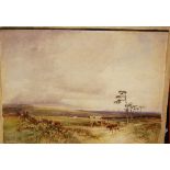 W.H. Pigott - Cattle in a landscape, watercolour, unframed; together with further assorted