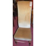 A Victorian mahogany framed and upholstered high backed nursing chair