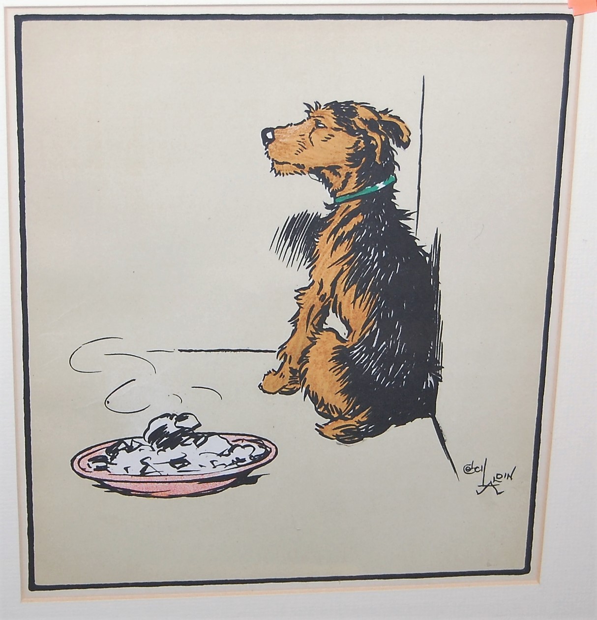 A framed Cecil Aldin print, 26 x 22cm