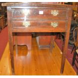 A 19th century mahogany two drawer side table, w.61cm