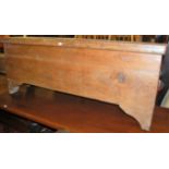 An antique rustic elm long planked blanket box, w.162cm