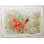 Elizabeth Bearstow - Cadmium Red, watercolour, signed lower centre, 37 x 54.5cm