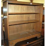 A moulded oak freestanding open bookshelf, width 94cm