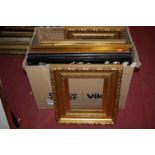 A box of assorted picture frames, largely being early 20th century and later gilt composition