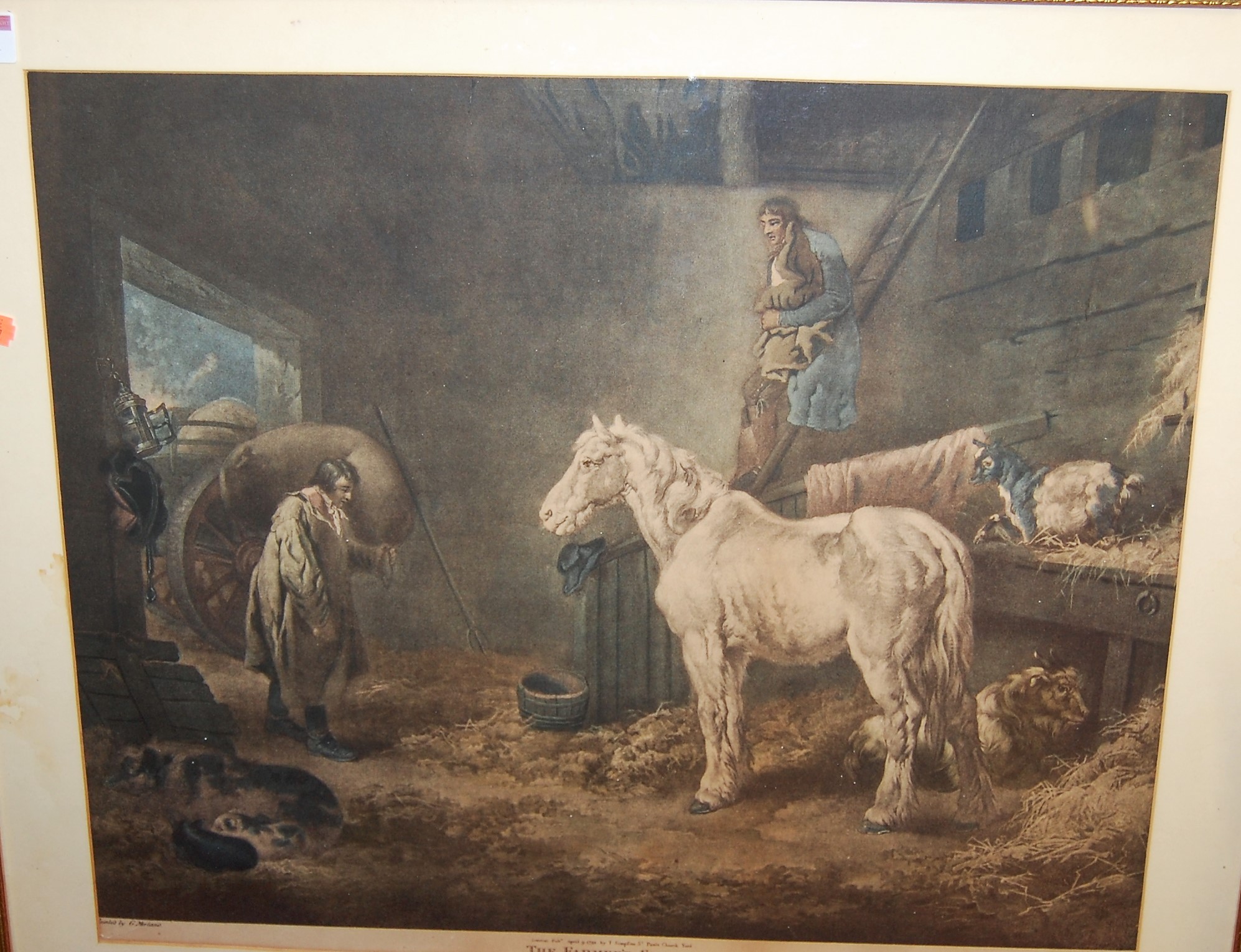 After George Morland - The Farmers Stable, engraving; and one other (2)