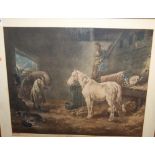 After George Morland - The Farmers Stable, engraving; and one other (2)