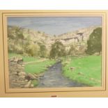 Stanley Orchart - Malham Cove, Airedale, Yorkshire, watercolour, signed lower right, 35 x 47cm