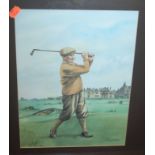 Bobby Jones - Pair; Golfing prints; and after Gustav Klimt - pair of prints (2)