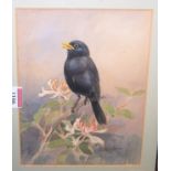 Rowland Green - Black crow, watercolour; two other original works by the artist; two Rowland Green