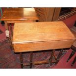 Two early 20th century oak barleytwist occasional tables
