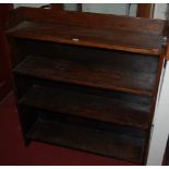 A 1930s oak open bookshelf, w.91.5cm