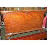 A Victorian mahogany hinged top blanket box on bracket feet, w.75cm