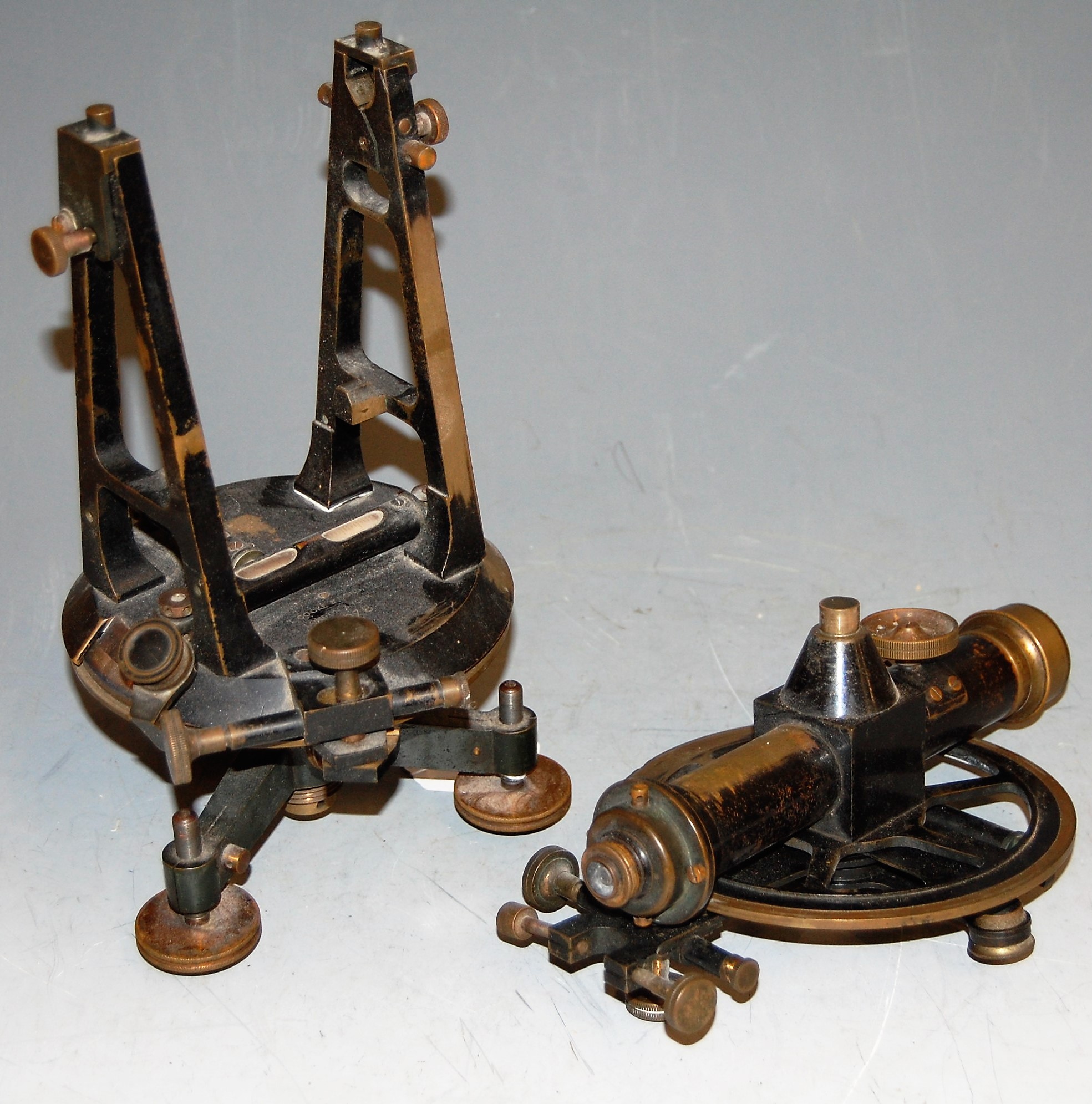 A 19th century brass transit theodolite by T Cook & Sons Ltd, London and York, No.6078, in fitted